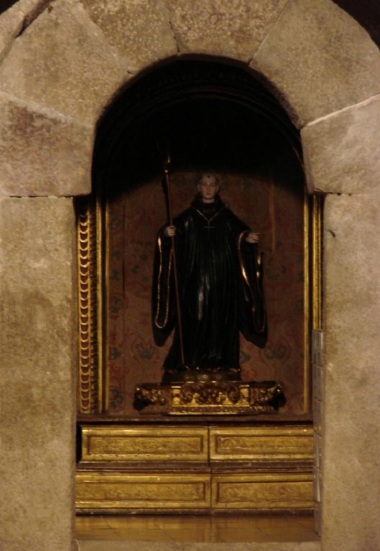 The statue of old abbot, St. Virila, Leire monastery 