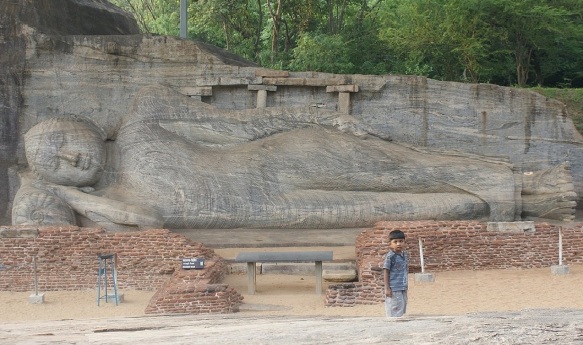 The reclining Buddha image, which depicts the Buddha's parinirvana (nirvana-after-death), is the largest in Gal Vihara.