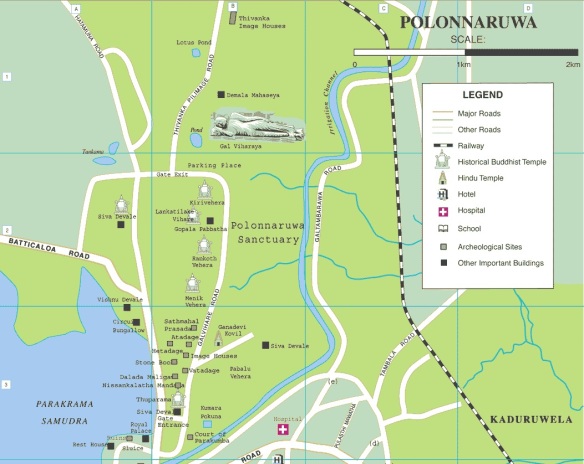 Polonnaruwa map, northern half
