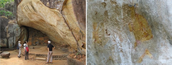 Deraniyagala cave, monastic shelter, and its faint traces of painting in the Boulder Gardens.